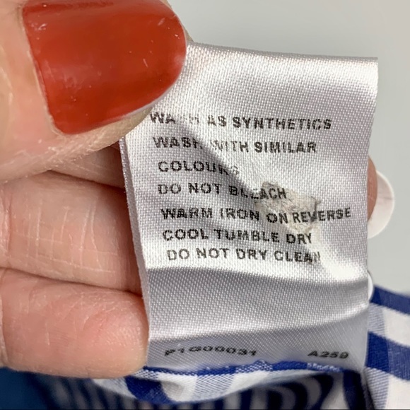 Peter Werth London Blue & White Checked‎ Top - Picture 6 of 8